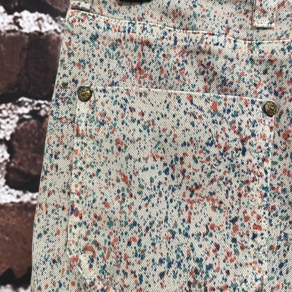 MiH Jeans Beige Denim Splatter Bonn High Rise Super Skinny Italy Size 28 - Picture 8 of 13